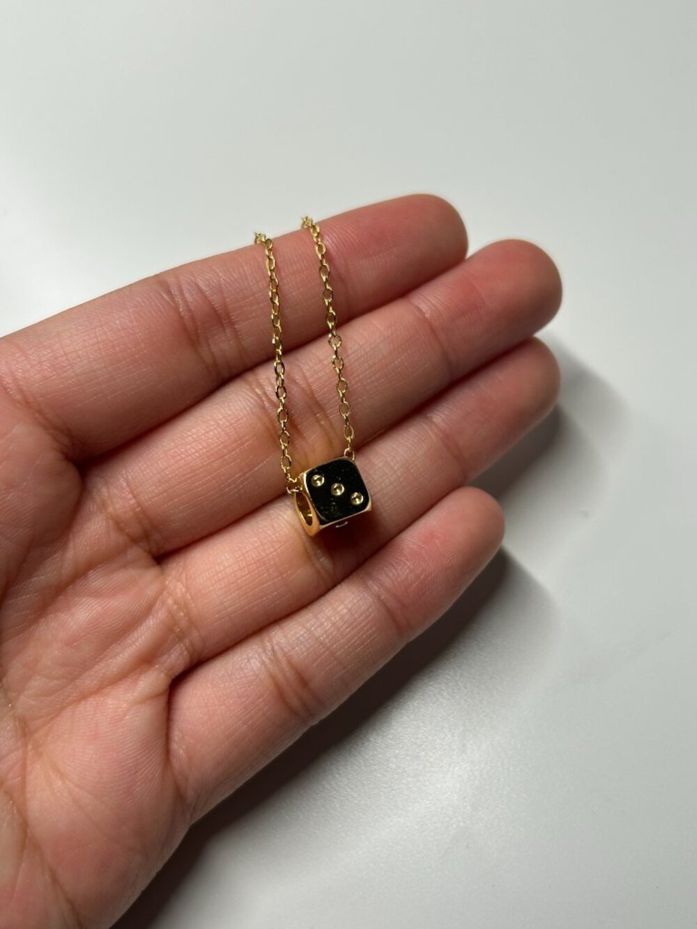 Evry Jewels Gold-Tone Dice Necklace Y2K Retro Pop Playful Fun Quirky Gifts EUC - Picture 2 of 4